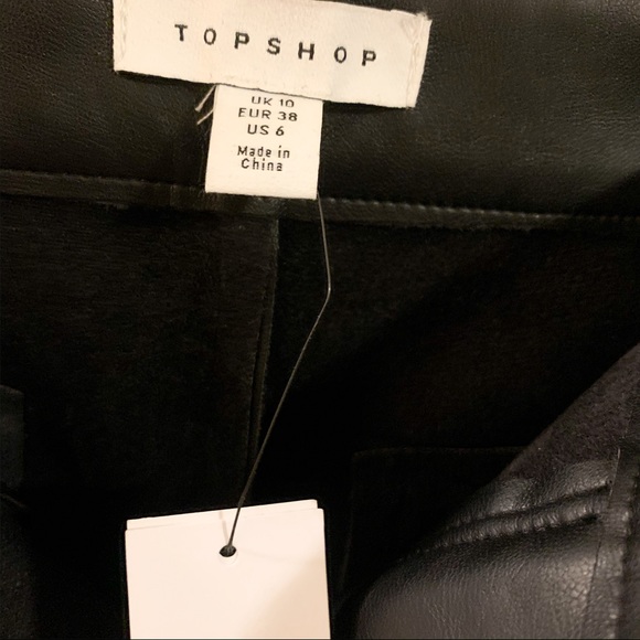 Topshop Faux Leather Culottes. - Picture 4 of 5